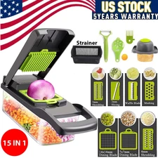 15-In-1 Vegetable Fruit Chopper Cutter Food Onion Veggie Dicer Slicer Kitchen