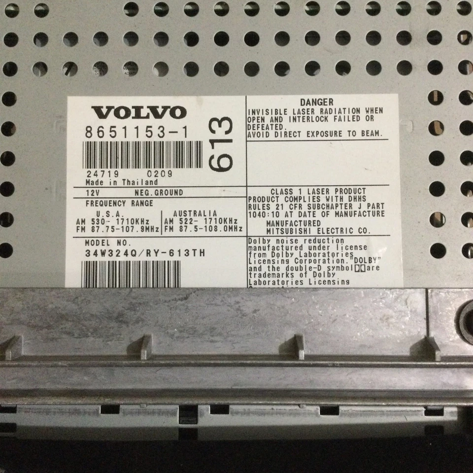 2001-2005 VOLVO S60 RADIO STEREO (34W324Q/RY613TH #092083-43F) - Image 2 of 4
