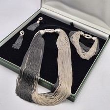 Old Florence Italy Sterling Silver Two Tone Multistrand Jewellery Set Over 200g