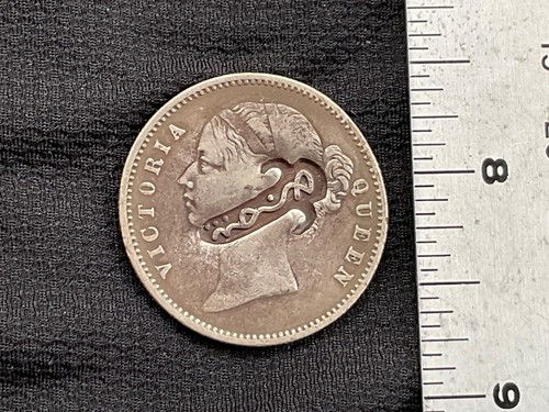1 Rupee 1840 Pemba Is.Counterstamped British East India Company Queen Victoria - 第 1/5 張圖片