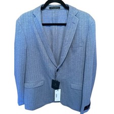 John Varvatos USA Varick Blazer 42R Light Blue Herringbone Two Button Jacket NEW