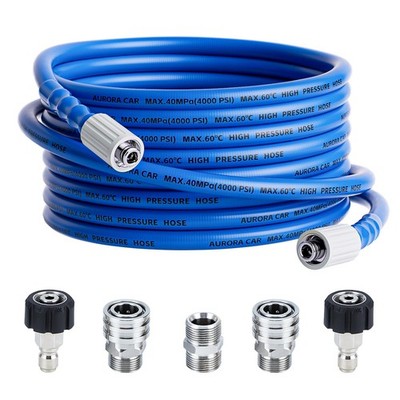 Pressure Washer Hose 25 FT x 1/4，Kink Resistant Power Washer Hose with M22-14...