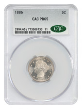 1886 5C CACG PR65 - Liberty Nickel - Key Date