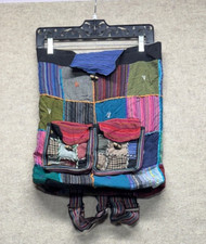 Hippie Boho Chic Backpack Patchwork Multicolor Pockets Nepal Festival