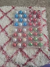   Set of 64 Christmas Ornaments   Shatterproof Balls Red/Blue/Silver  Santa ...
