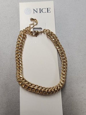 Nice & Bella Adjustable Gold-Plated Chain Bracelet 7.5''+1.25''