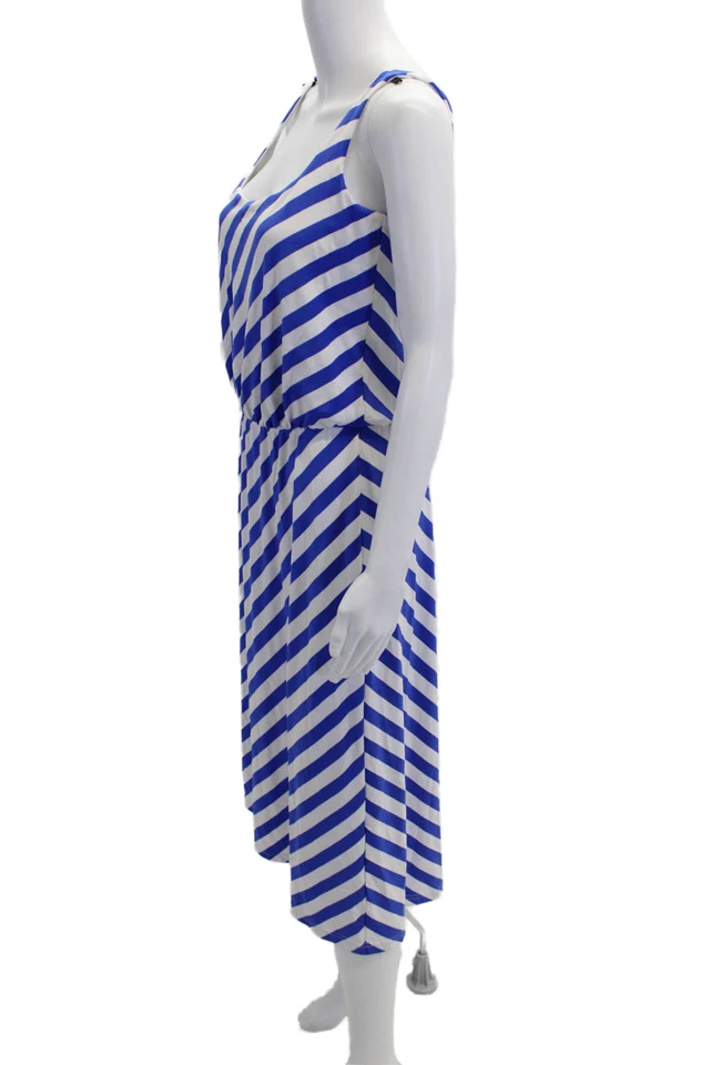 Vestido informal de Susana Monaco para mujer a rayas sin mangas línea A azul talla M Foto 2 de 4