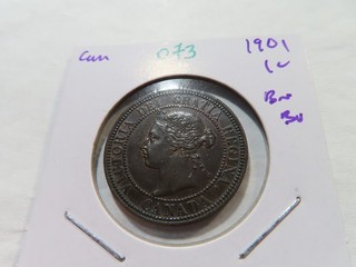 O73 Canada 1901 Large Cent Brown BU
