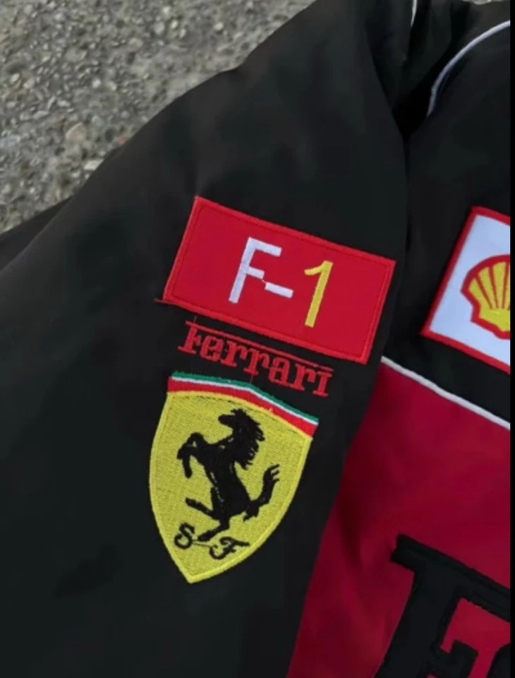 Vintage Ferrari Racing Jacket F1 Team Scuderia Embroidered Logo Mens  Red& White — 第 3/4 张图片