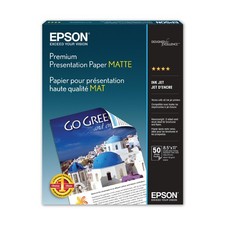 Epson Heavyweight 8.5x11 Matte Paper, 50 Sheets S041257 ,