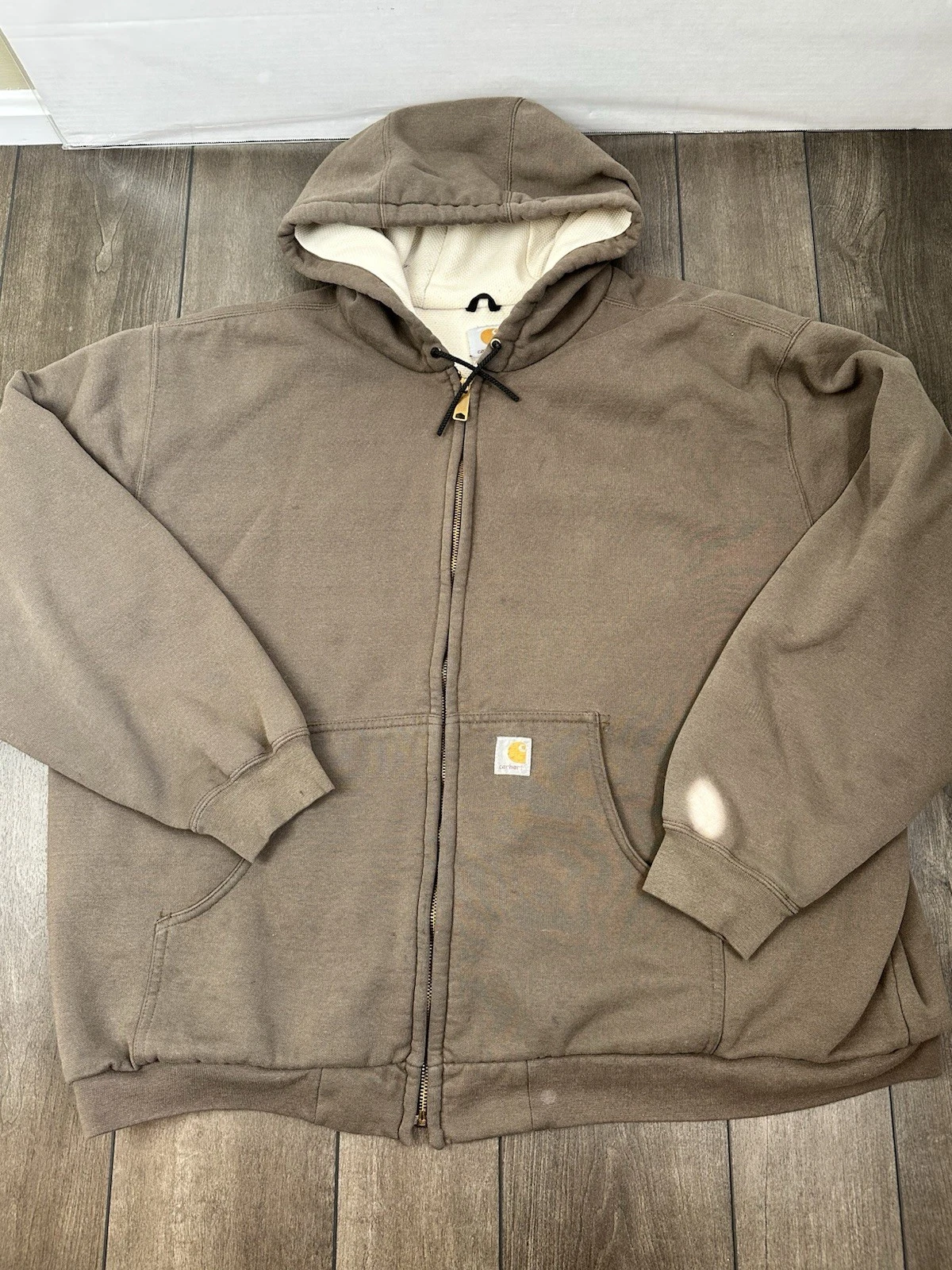 Carhartt XXL 2XL Zipper Hoodie Jacket Insulated Lined Vintage K196 TMB Timber