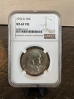 1952-D Franklin Half Dollar 50C NGC MS62 FBL Full Bell Lines Silver Coin