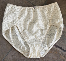 BALI XL Ivory Lace N Smooth Light Control Shaper Hi Cut Brief Panties 8732 NEW