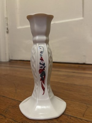 Belleek Pottery Candlestick  Winter Rose Collection 
