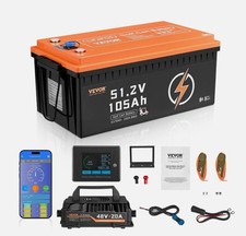 VEVOR 48V 105Ah Golf Cart Lithium Battery 20A Charger LCD Monitor 4000 Cycle