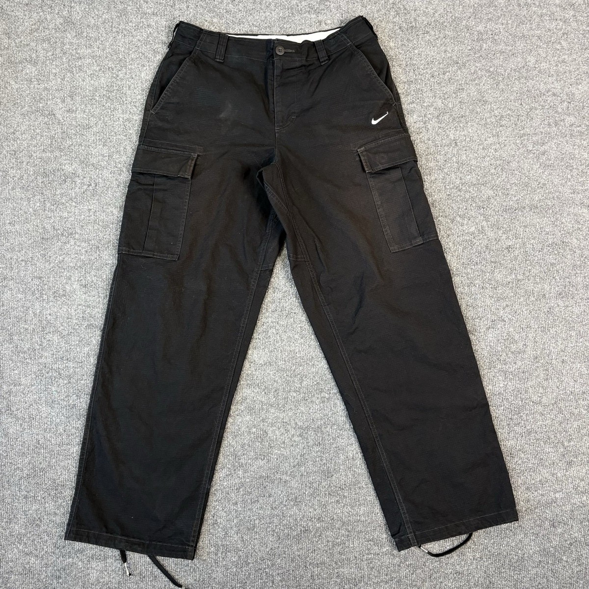Nike SB Kearny Cargo Pants Mens Size 32 Black Ripstop Baggy