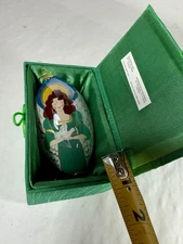 Pier One Christmas Ornament Hand Painted Glass Li Bien Angel 5" Tear Drop 2008