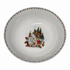 Pair Preloved Grinch Christmas Serving Bowls 9” Holiday Ceramic Bowls Dr. Seuss