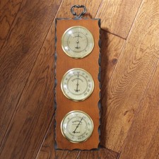 Vintage Verichron Vertical Weather Station MCM Barometer Thermometer Hygrometer