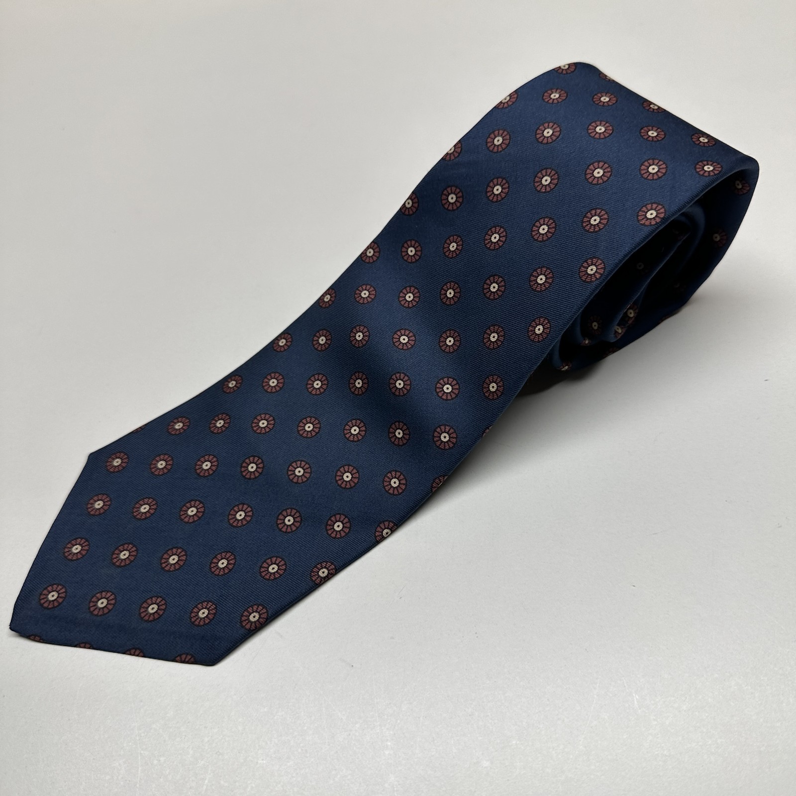 Brooks Brothers Makers Tie Silk Blue Polka Dot 3.25 x 54 Vintage UK Fabric