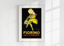 Vintage Asti Spumante Poster Printable | Fiorino Champagne Wall Art | Retro