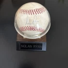 Nolan Ryan Autographed Baseball No COA With Name Plated Case