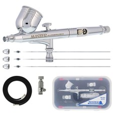 Master Airbrush G233 Performance Pro Airbrush Kit with 3 Nozzle Sets 0.2, 0....