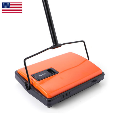 Cleanhome Manual Carpet Sweeper For Pet Hair - Dual Brush Floor Sweeper