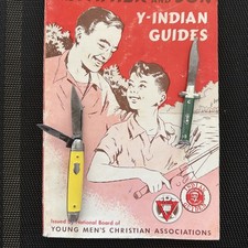 1969 Y-Indian Guides The Father and Son & 2 Shell Handle Knives Vintage YMCA