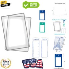 2PACK Large Full Page 3X Magnifying Sheet Fresnel Lens, Bonus Ruler Magnifie...