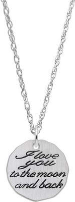 18'' Sterling Silver Charm Necklace w/ Moon And Back Charm by Rembrandt