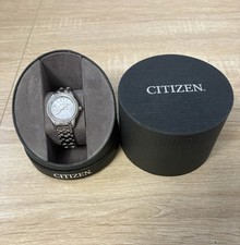 Citizen Eco-Drive Women's Silver Dial Gem Bezel Day/Date 30mm w/Box Manual