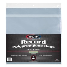 Pack of 100 BCW 33RPM Resealable LP Record Album Archival 2-Mil Clear Poly Bags
