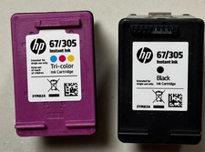 Lot of 2 HP INSTANT INK OEM Cartridges - 67 / 305 67XL open Black  Tricolor