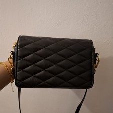 Black Leather Lool Crossbody Bag Luxurious Look