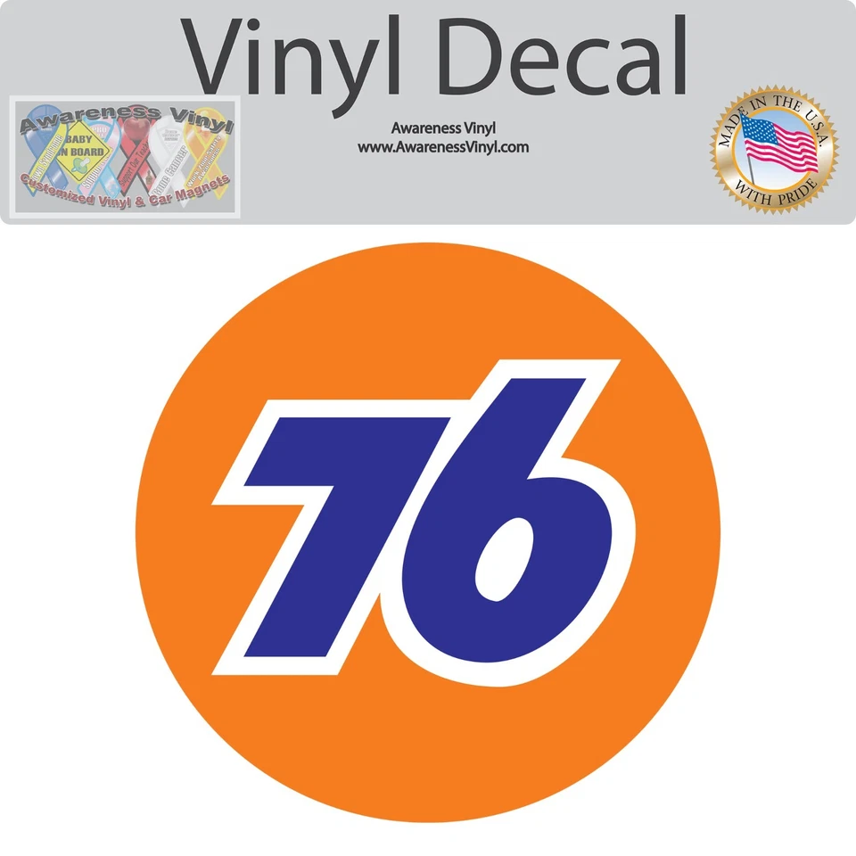 Calcomanía de vinilo adhesiva Union 76 Motor Oil Racing gasolina | Elige el tamaño Foto 2 de 4