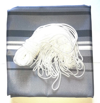 Balkonschutz Sichtschutz 6mx90cm grau-gestreift mit Kordel 300820122-HE