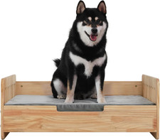 Elevated Dog Bed for Small to Medium Dogs   32  X 21  Indoor Wooden Pet Sofa wit