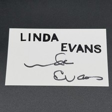 Linda Evans Signed 3x5 Index Card - Dynasty - TTM Authentic Autograph