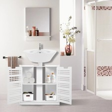 Bathroom Sink Cabinet Under Basin Unit Cupboard Storage Shelves Furniture White