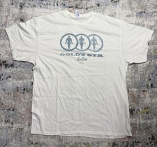 Vintage Style Golds Gym Shirt Men Size XL White Socal California Workout lifting