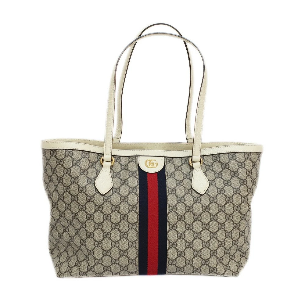 SAC FOURRE TOUT AUTHENTIQUE GUCCI OPHIDIA 631685 GG SUPREME SHERRY LINE BEIGE MARINE ROUGE FEMME