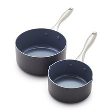 GreenPan Lima Hard Anodized Healthy Ceramic Nonstick 1QT and 2 Quarts, Gray