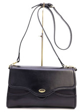GUCCI VINTAGE Shoulder Bag 2way Clutch Leather Formal Black Classic Authentic