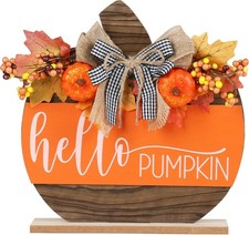 Charming Wooden Tabletop Pumpkin Decor - Ideal for Thanksgiving  Fall