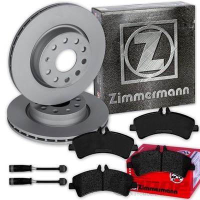 Zimmermann BREMSSCHEIBEN + BELÄGE HINTEN für MERCEDES SPRINTER 906 4/5 Tonner