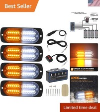 4-piece Emergency Strobe Light Kit - 8 Flash Patterns For Enhanced Visibility