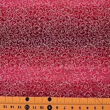 Fabric Traditions | Christmas Tiny Vine Red With Glitter | YARD