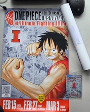 One Piece Monkey D. Luffy US Voyage College Card Illinois SEALED 2 posters