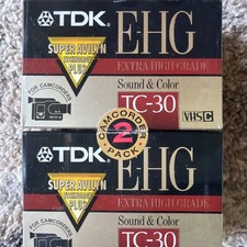 TDK EHG TC-30 Camcorder VHS C Tapes Extra High Grade Lot Of 2 Pack Nos